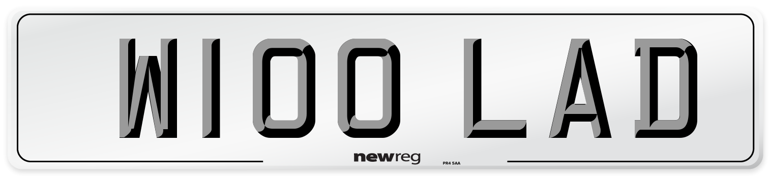 W100 LAD Number Plate from New Reg